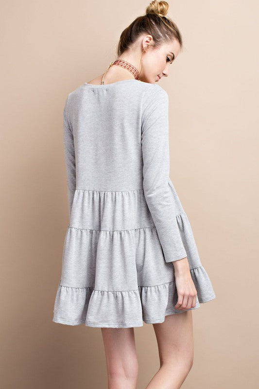 Gray Comfy Long Sleeve French Terry ...